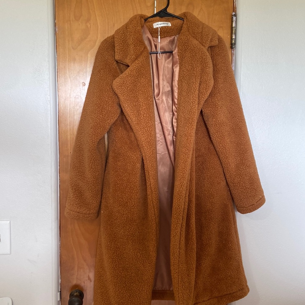 Long Brown Fuzzy Coat